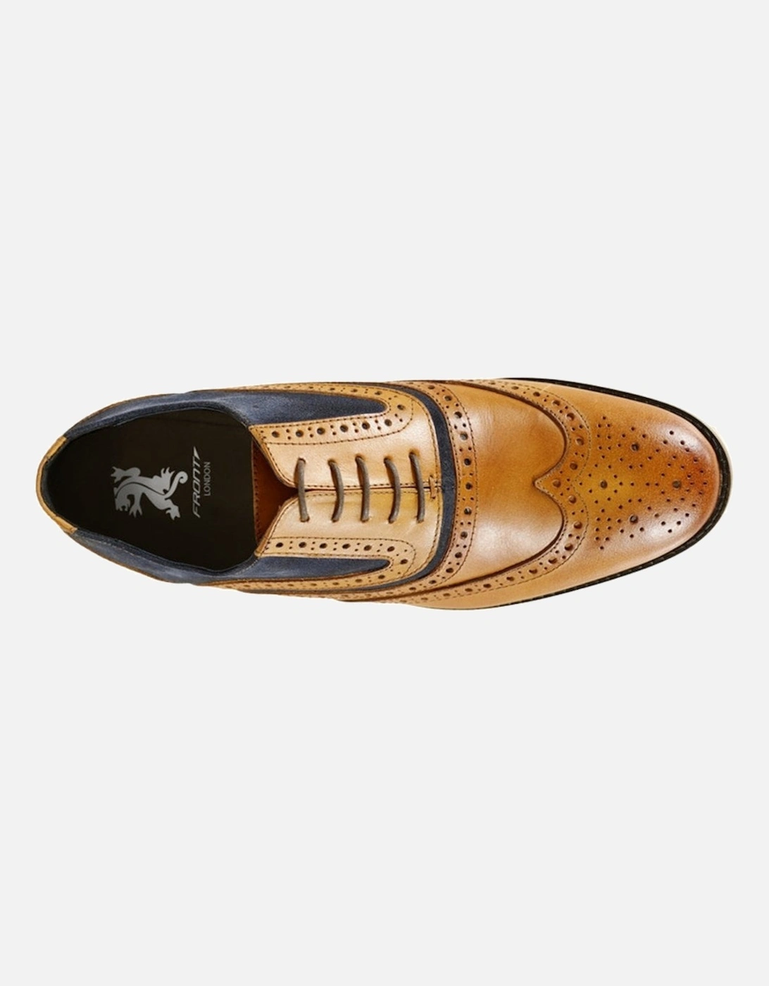 Spencer Brogue Shoes - Tan & Navy