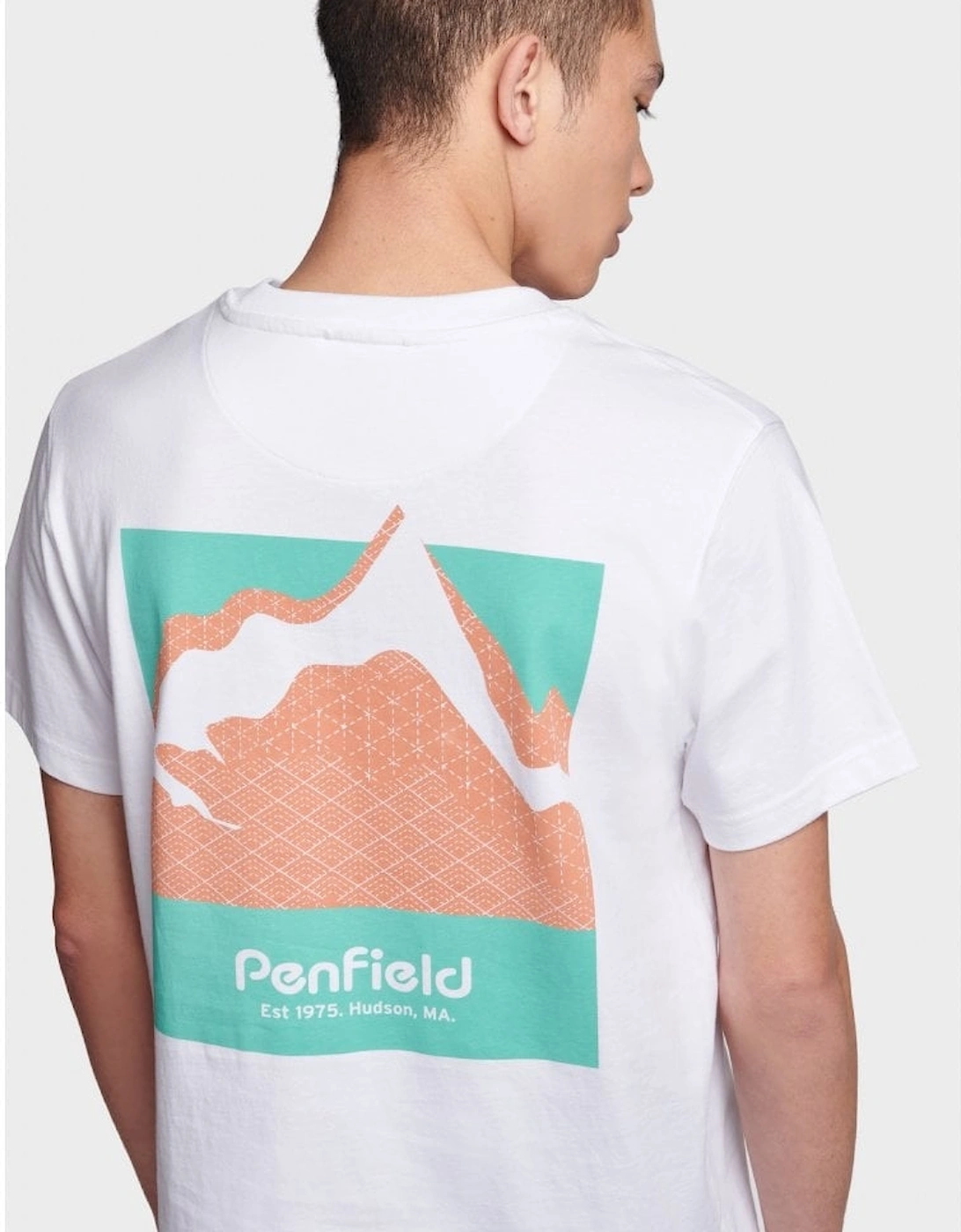 Mountain Back Print T-Shirt - Bright White