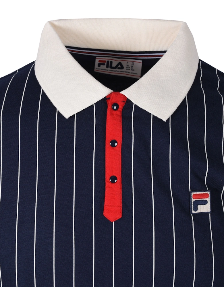 Vintage Classic Vintage Striped Polo Shirt Navy/Gardenia/Red