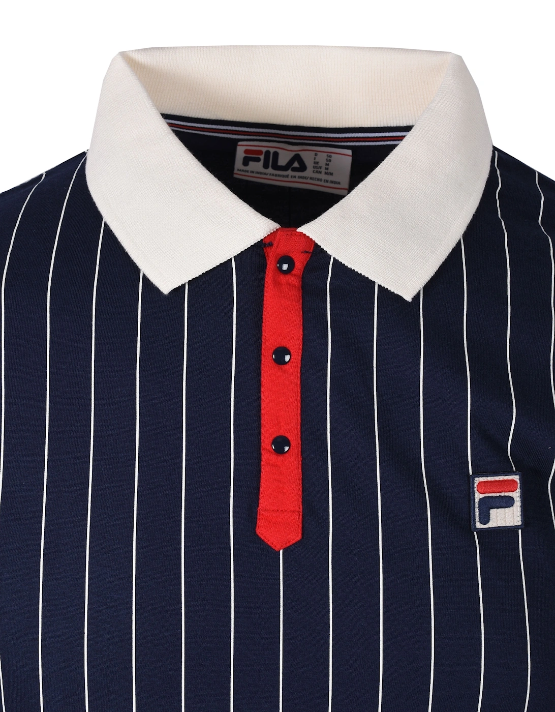 Vintage Classic Vintage Striped Polo Shirt Navy/Gardenia/Red