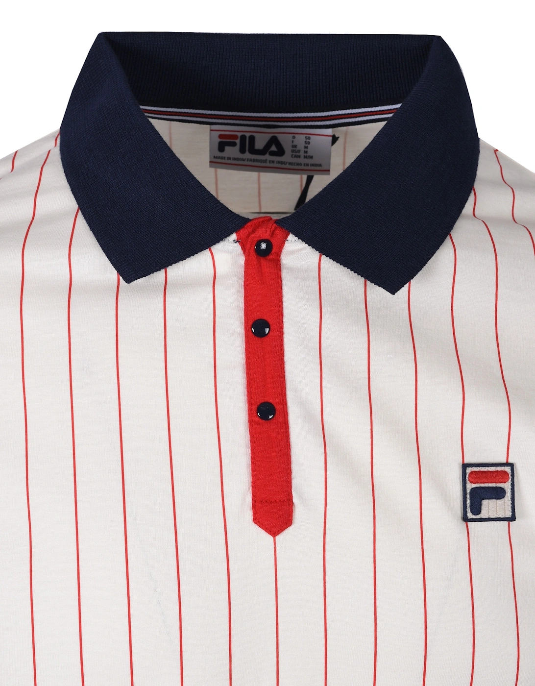 Vintage Classic Vintage Striped Polo Shirt Gardenia/Navy/Red