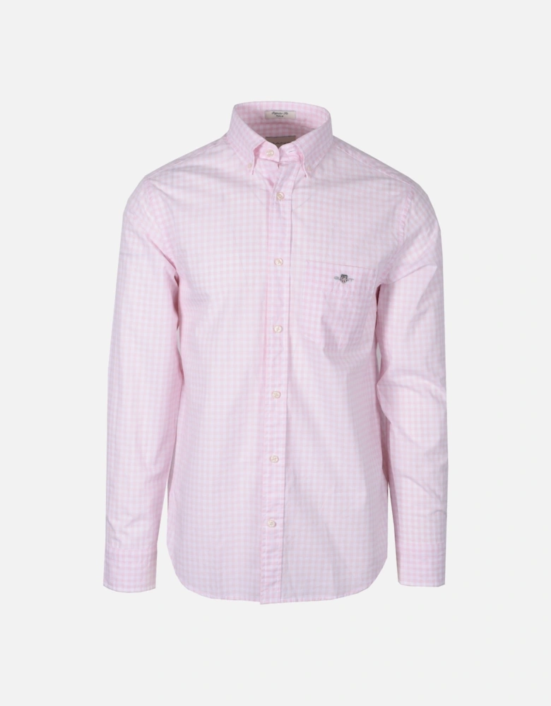 Reg Poplin Gingham Shirt Light Pink