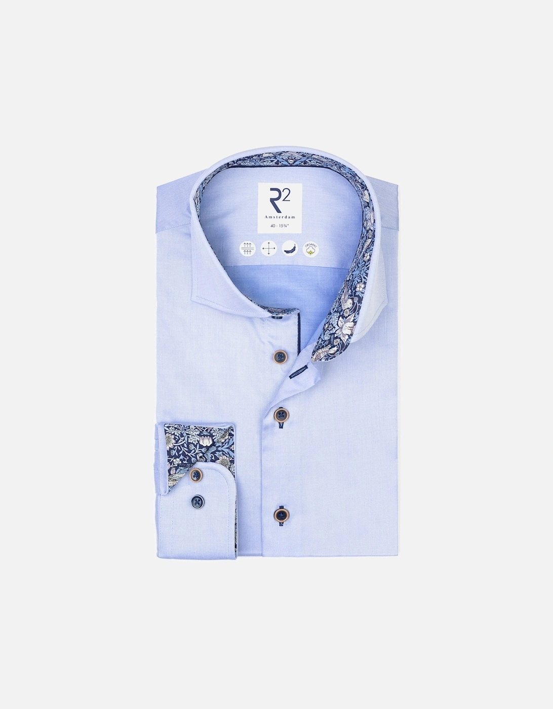 Liberty Print Cut Away Collar Shirt Light Blue, 3 of 2