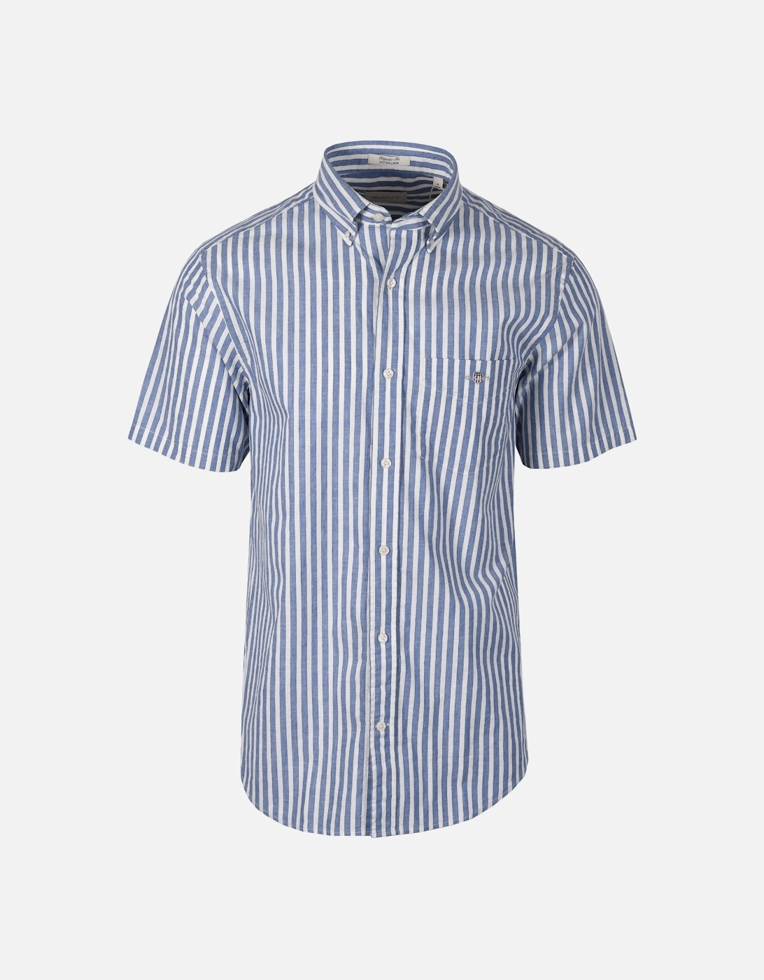 Reg Cotton Linen Stripe Ss Shirt Rich Blue, 5 of 4