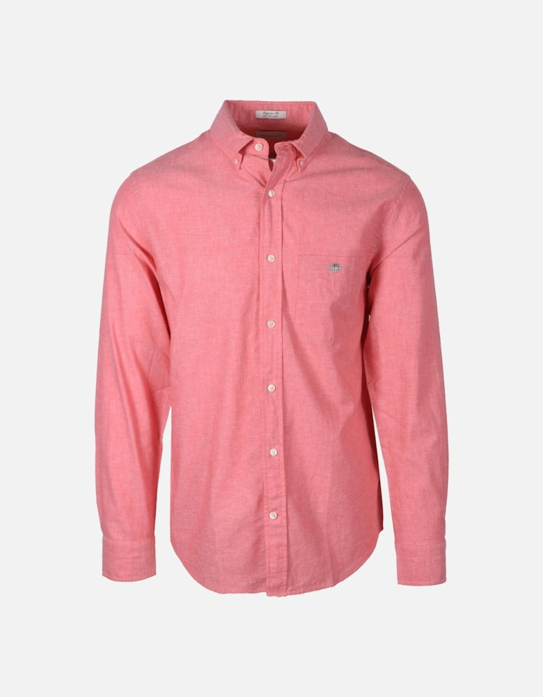 Reg Cotton Linen Long Sleeve Shirt Sunset Pink