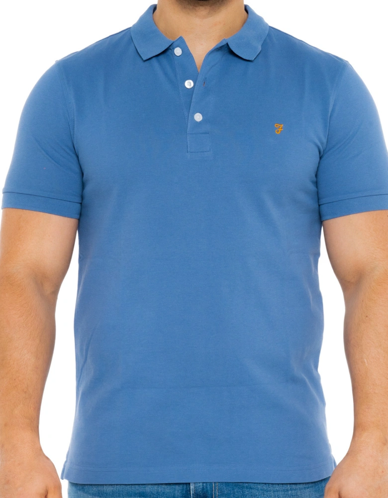 Mens Blanes Short Sleeve Polo Shirt (Blue)