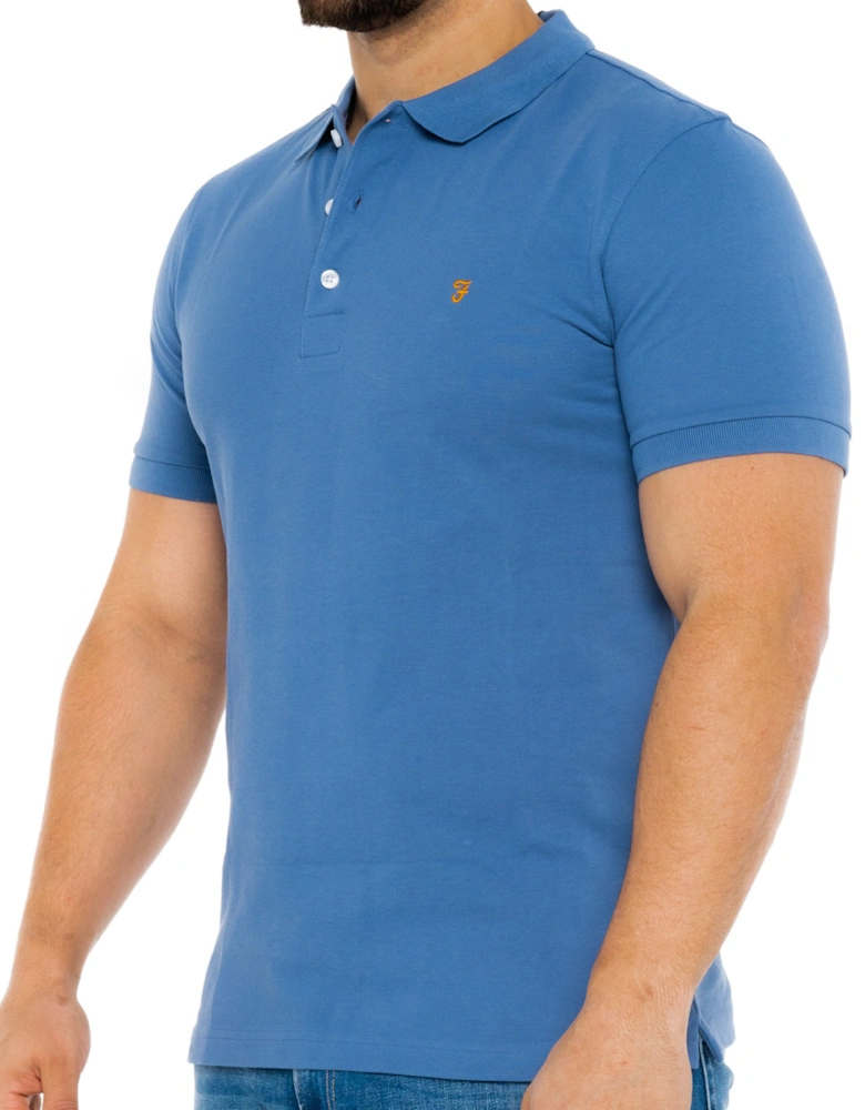 Mens Blanes Short Sleeve Polo Shirt (Blue)