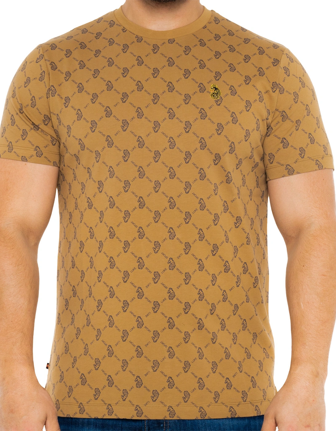 Luke Mens Lineker Overprint T-Shirt (Caramel), 8 of 7