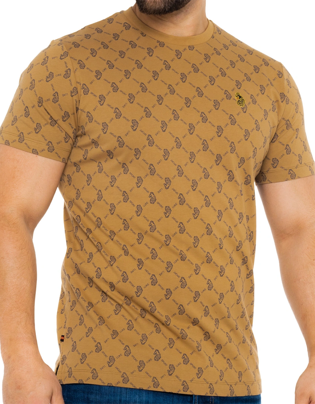 Luke Mens Lineker Overprint T-Shirt (Caramel)