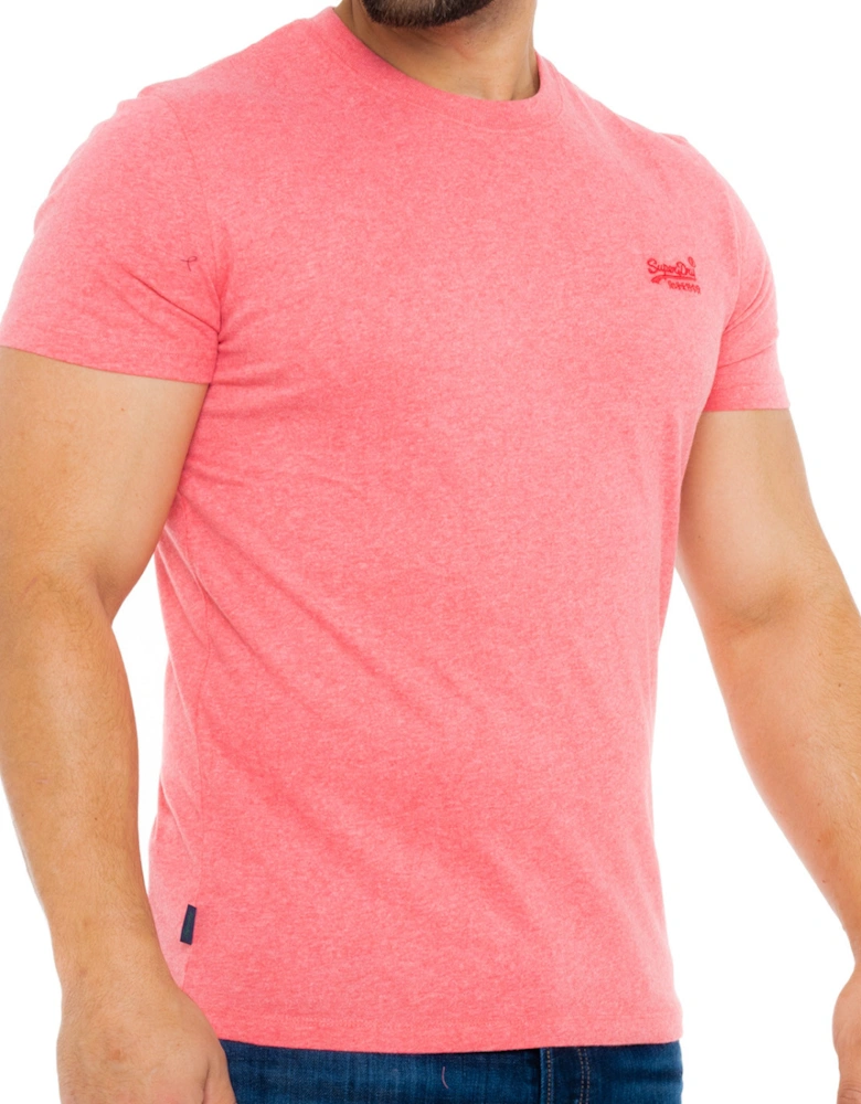 Mens Vintage Logo Emb T-Shirt (Pink)