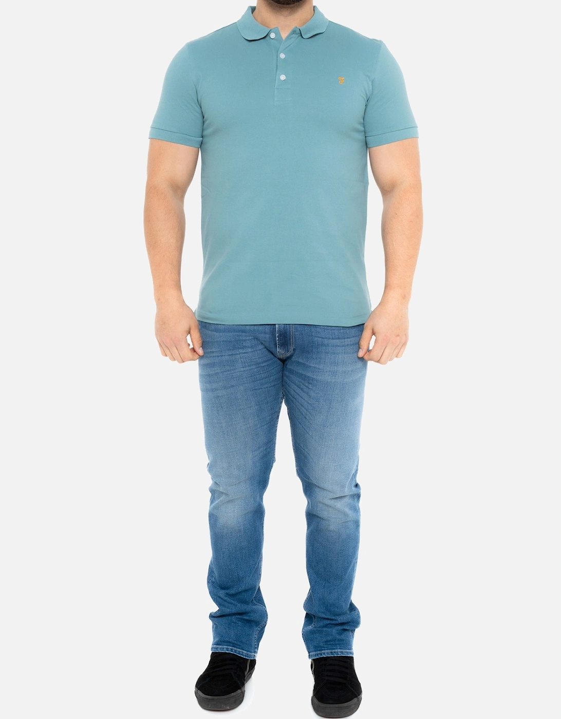 Mens Blanes Short Sleeve Polo Shirt (Teal)