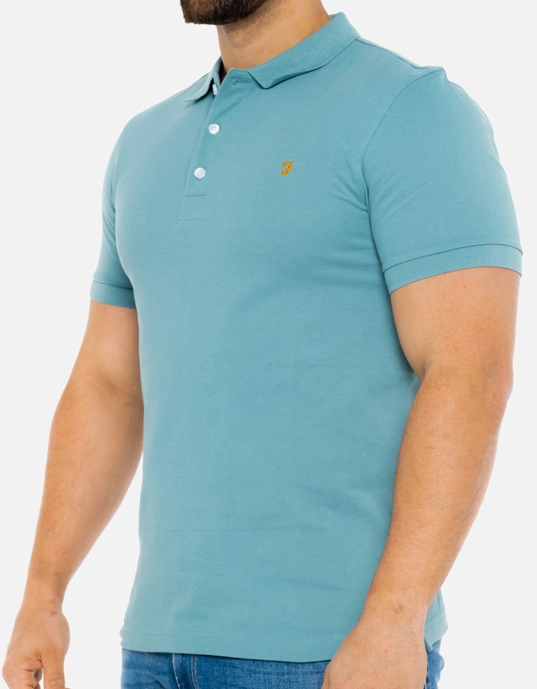 Mens Blanes Short Sleeve Polo Shirt (Teal)