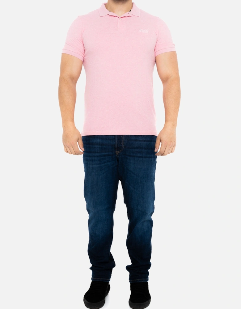 Mens Vintage Destroy Polo Shirt (Light Pink)