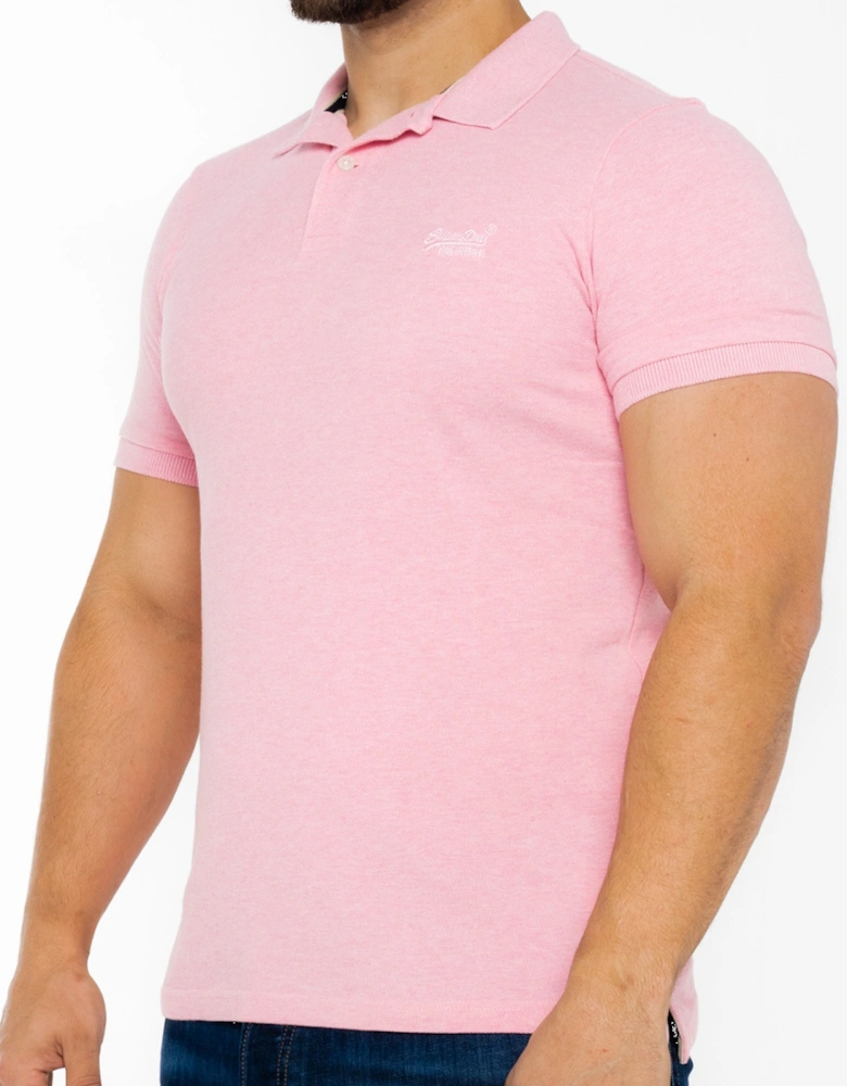 Mens Vintage Destroy Polo Shirt (Light Pink)