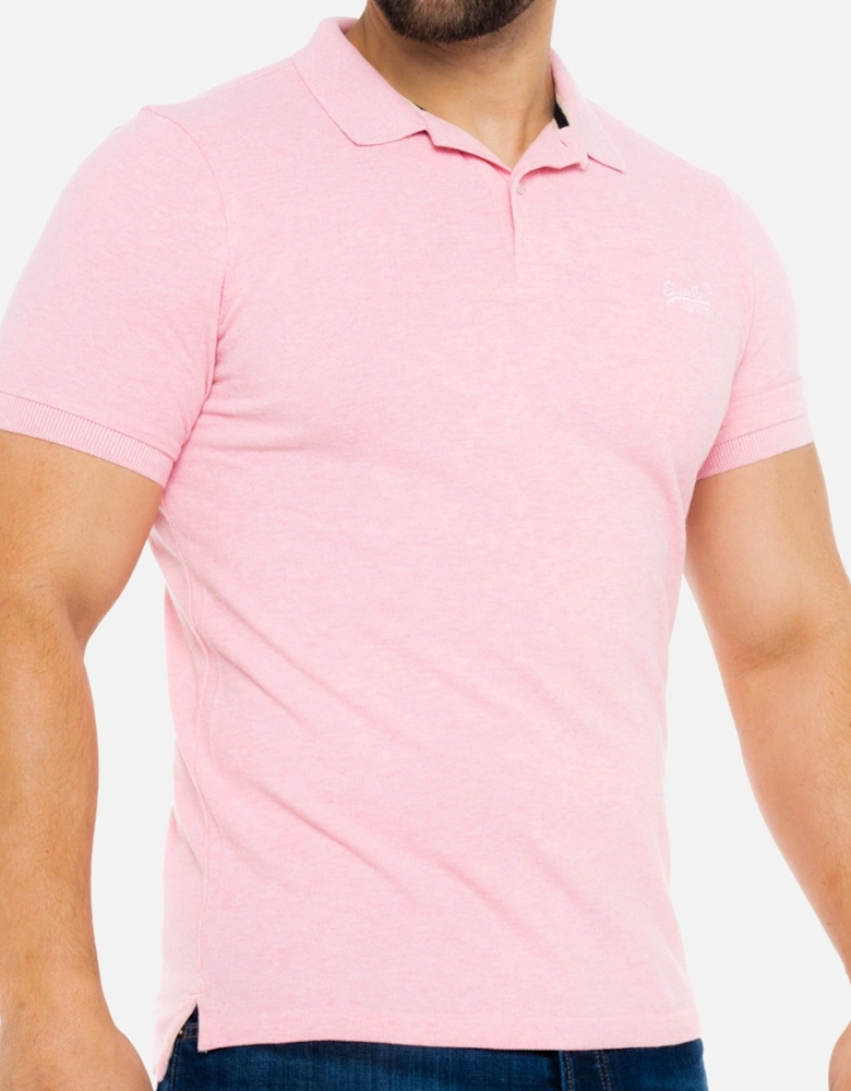 Mens Vintage Destroy Polo Shirt (Light Pink)