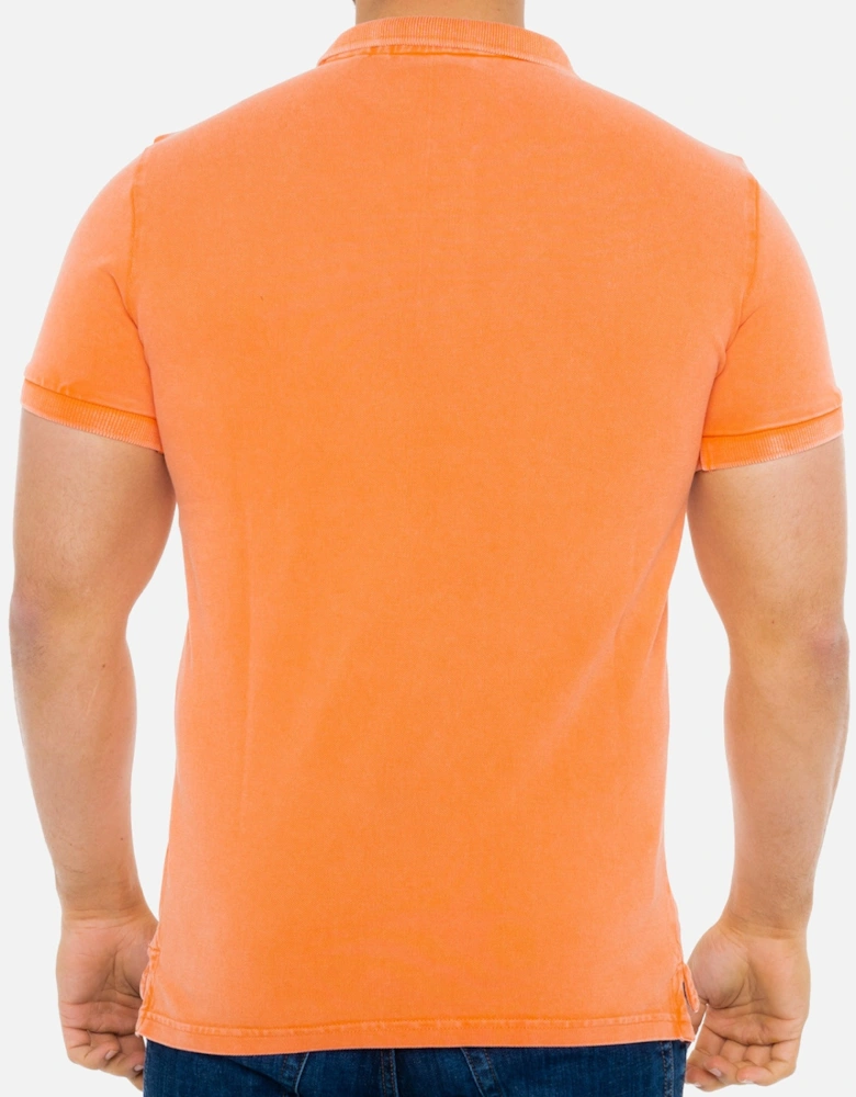 Mens Vintage Destroy Polo Shirt (Orange)