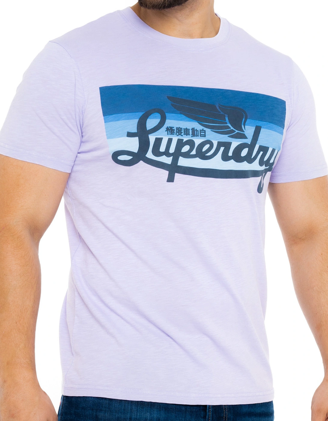 Mens Cali Striped Logo T-Shirt (Lavender)