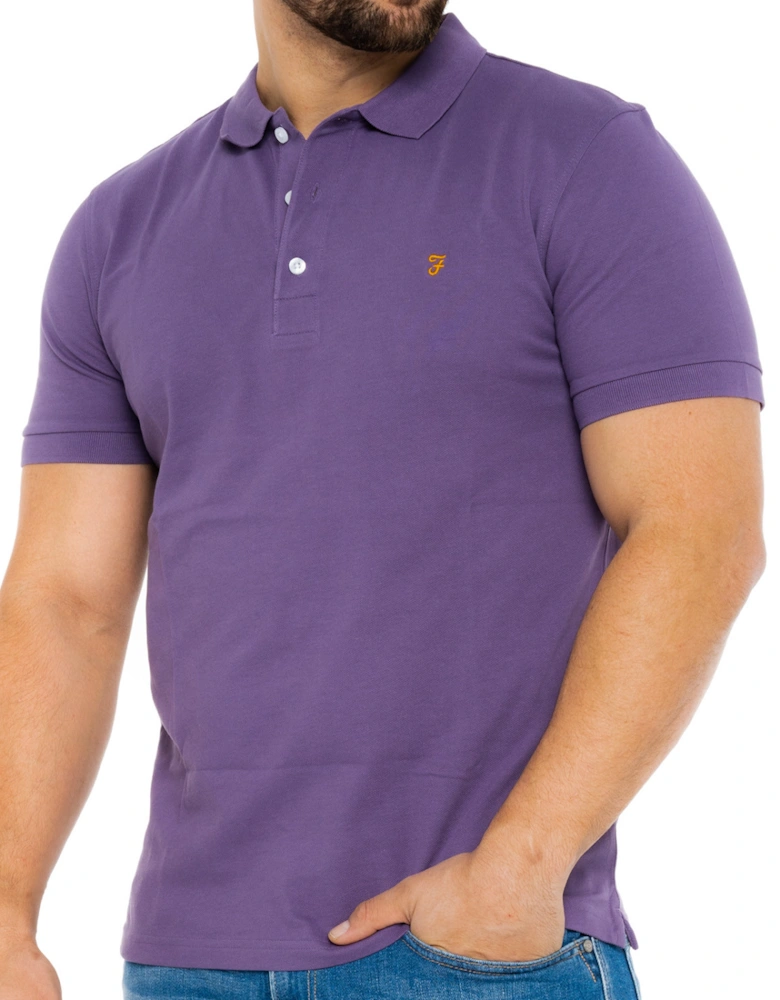 Mens Blanes Short Sleeve Polo Shirt (Purple)