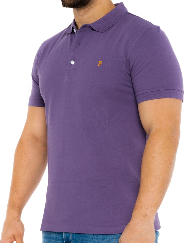 Mens Blanes Short Sleeve Polo Shirt (Purple)