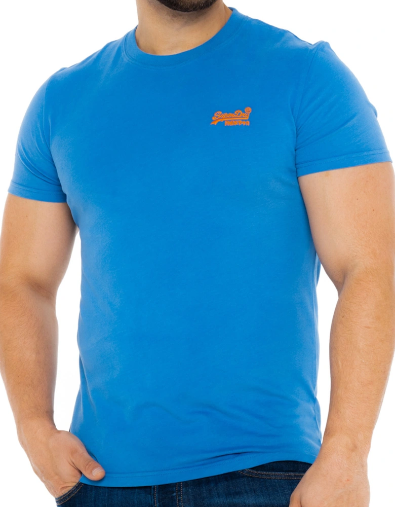 Mens Solid Vintage Logo T-Shirt (Royal Blue)
