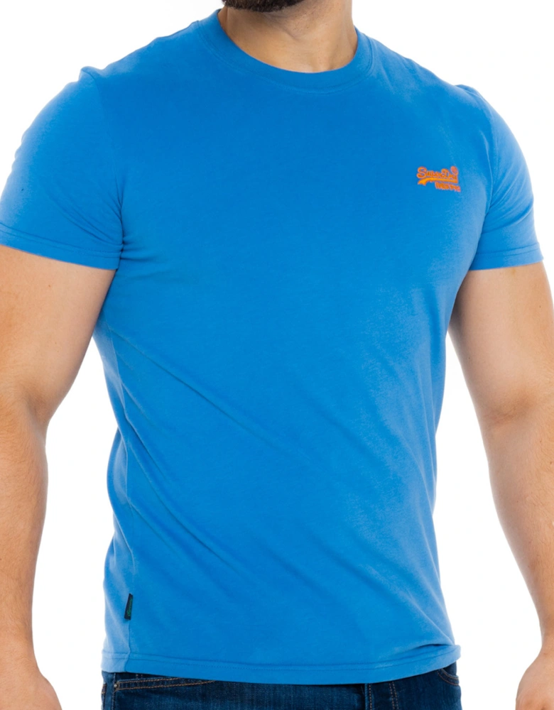 Mens Solid Vintage Logo T-Shirt (Royal Blue)