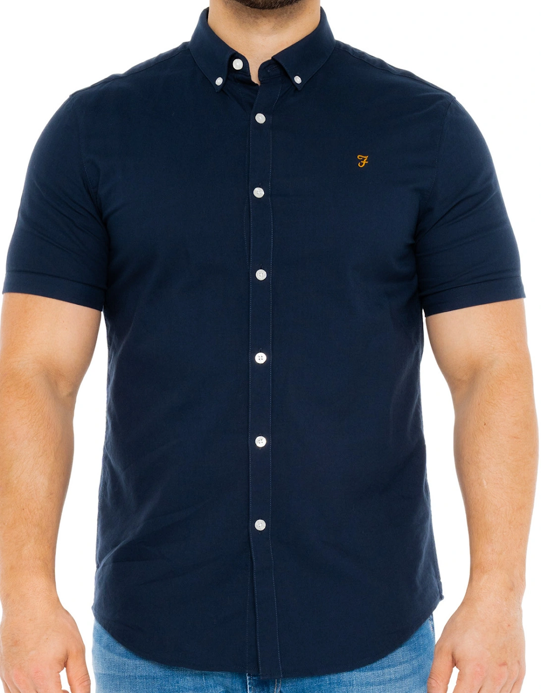 Mens Brewer S/S Button Down Shirt (Navy), 8 of 7