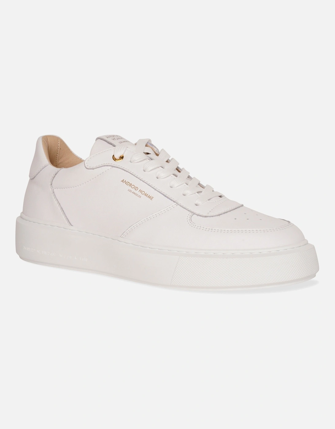 Mens Manhattan Leather Trainers (White), 4 of 3