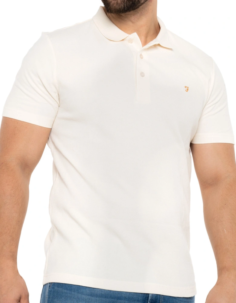 Mens Foster Short SLeeve Polo Shirt (Ecru)