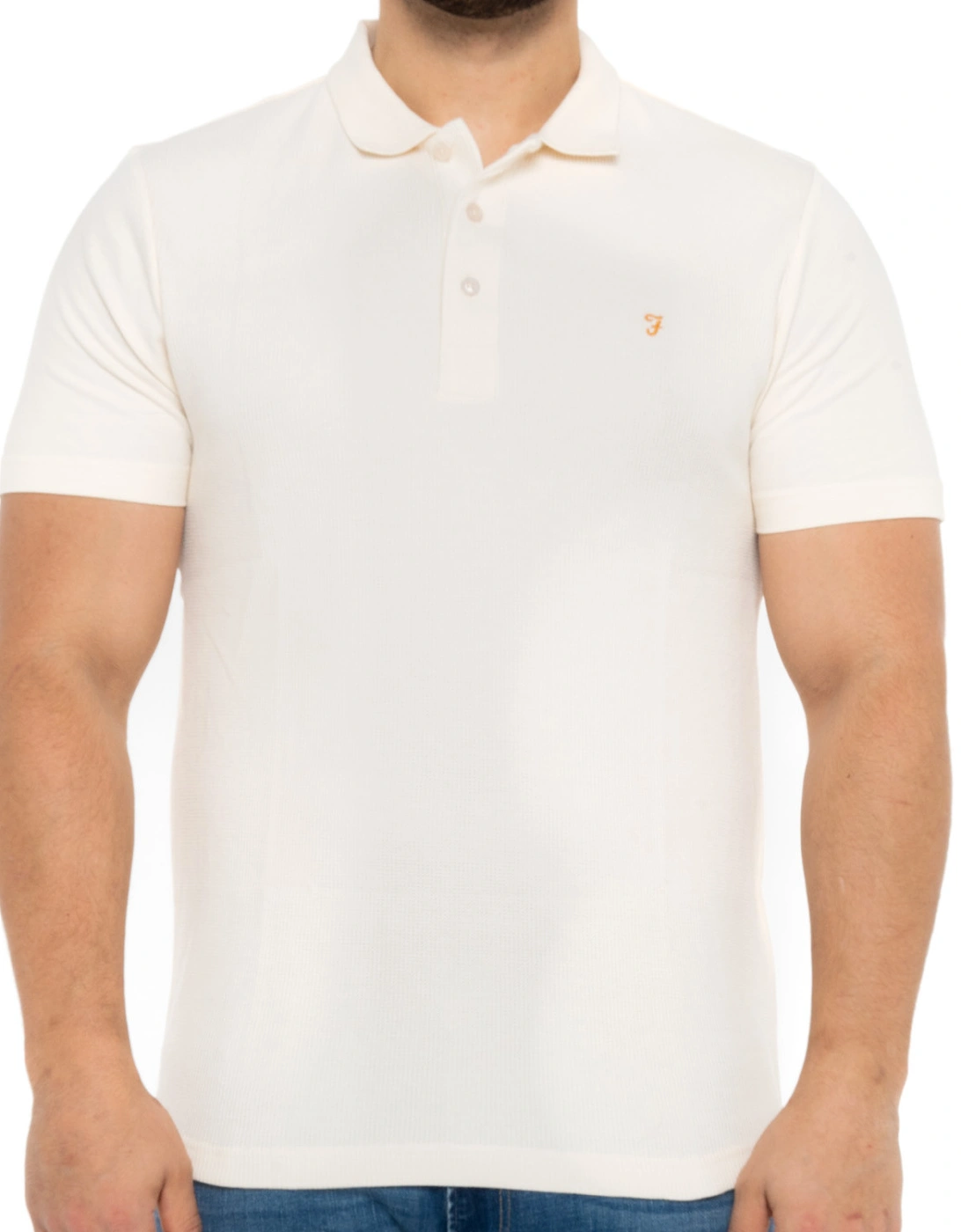Mens Foster Short SLeeve Polo Shirt (Ecru), 8 of 7