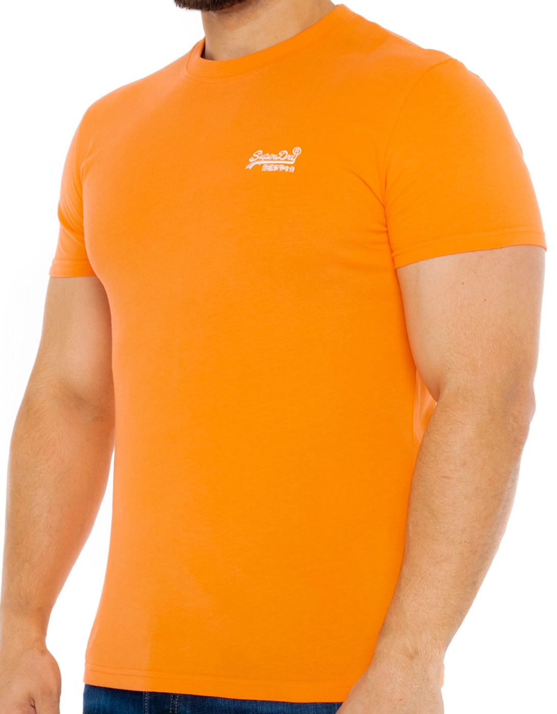 Mens Solid Vintage Logo T-Shirt (Orange)