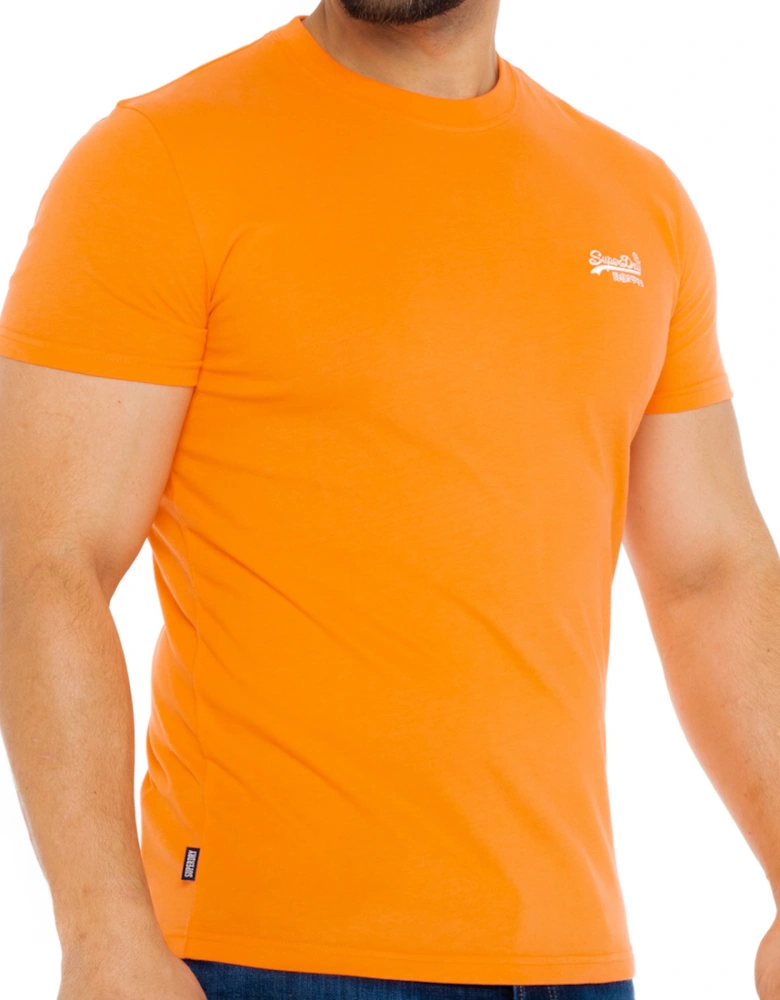 Mens Solid Vintage Logo T-Shirt (Orange)