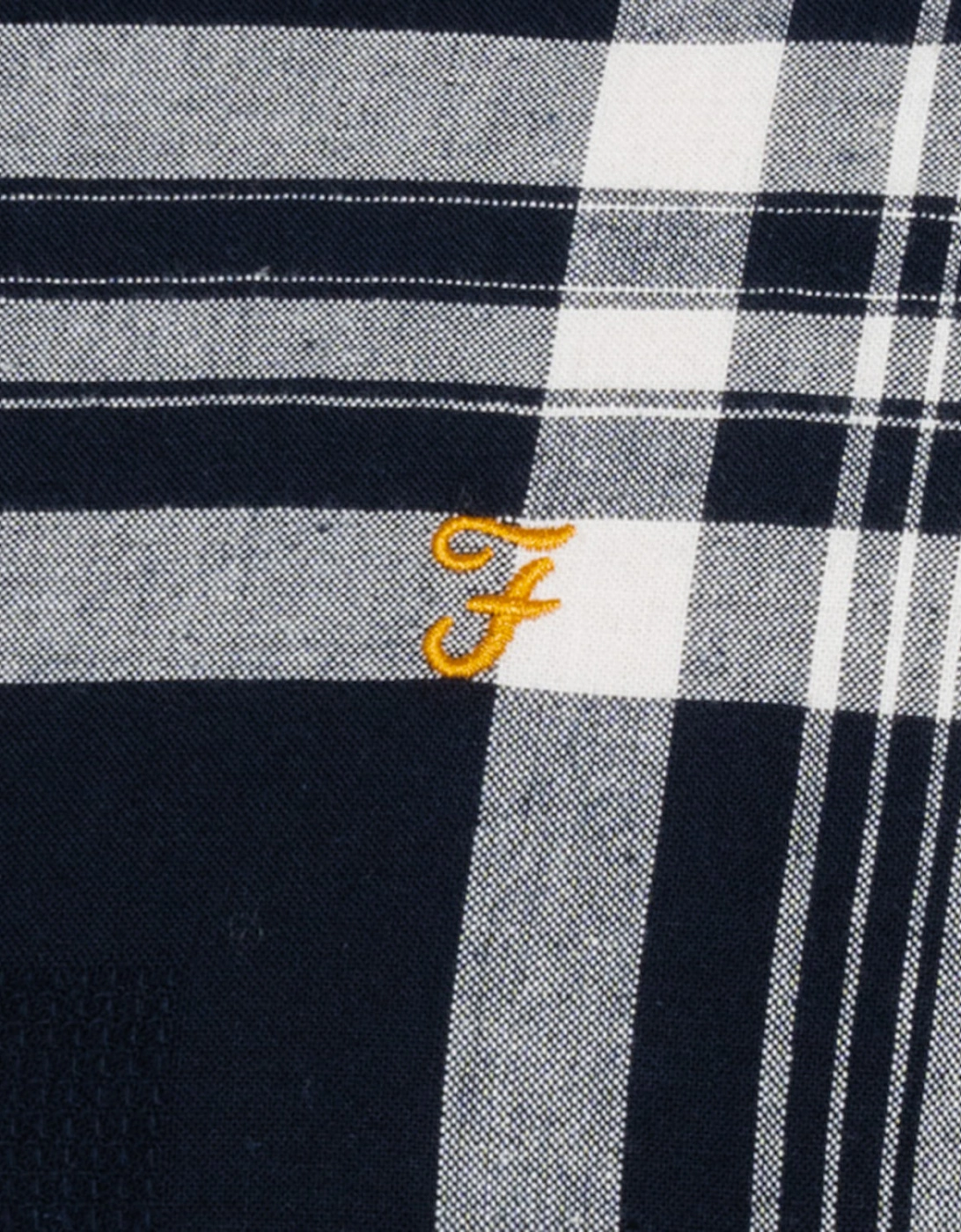 Mens Kele Short Sleeve Check Shirt (Navy)