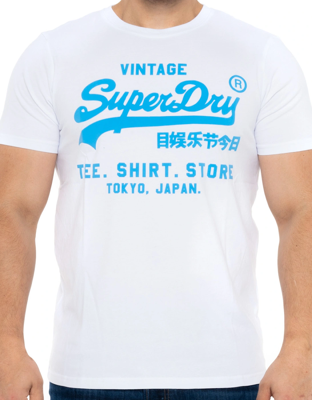 Mens Neon Vintage Logo T-Shirt (White), 8 of 7