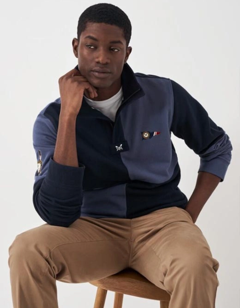 Men's Cut & Sew Padstow Sweatshirt Dark Navy Blue