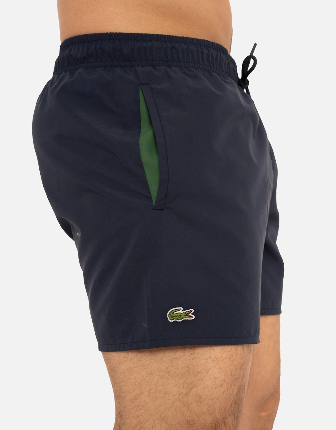 Mens Quick Dry Swim Shorts (Navy/Green), 7 of 6