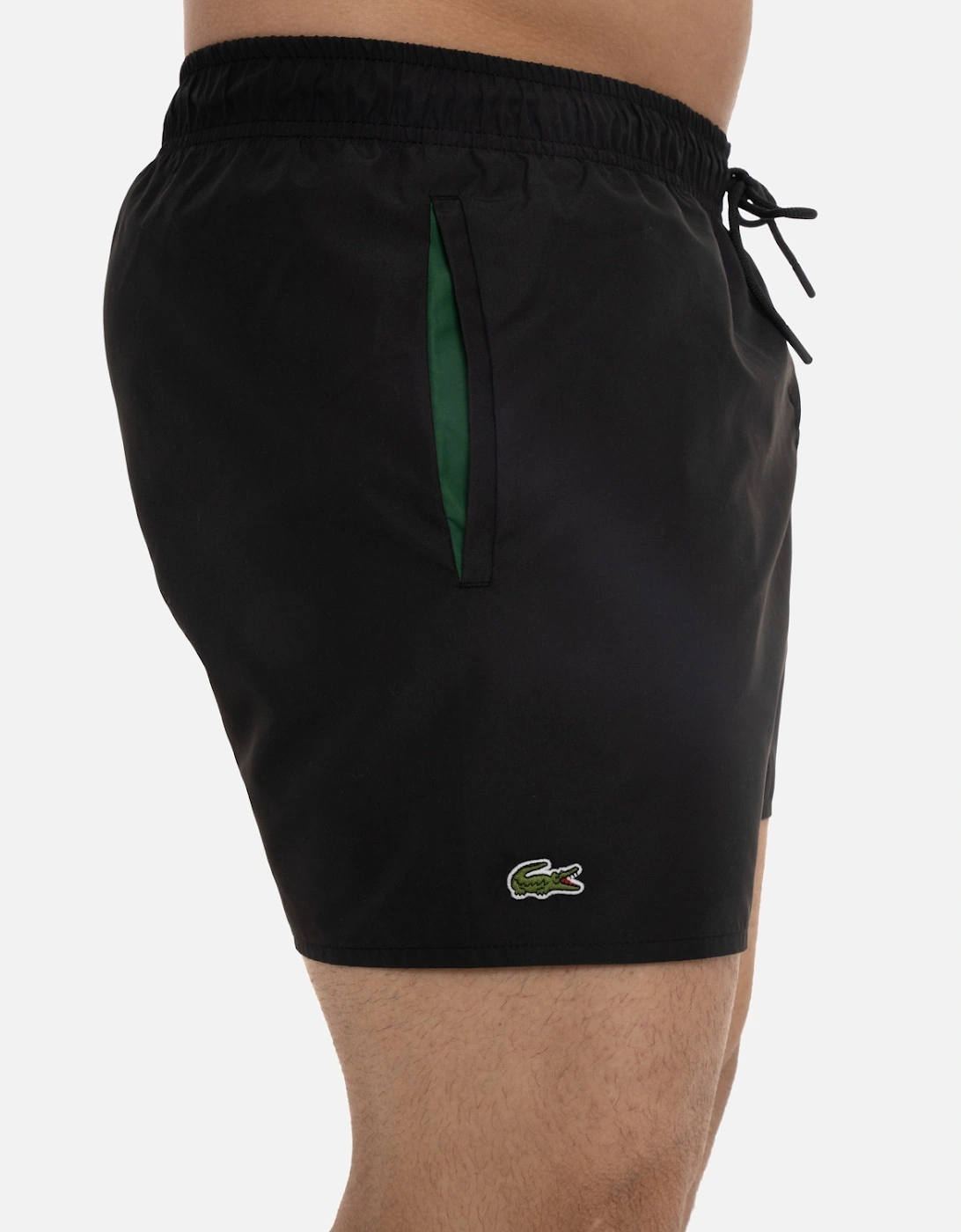 Mens Quick Dry Swim Shorts (Black/Green), 7 of 6