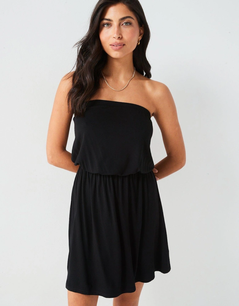 Bandeau Mini Dress - Black