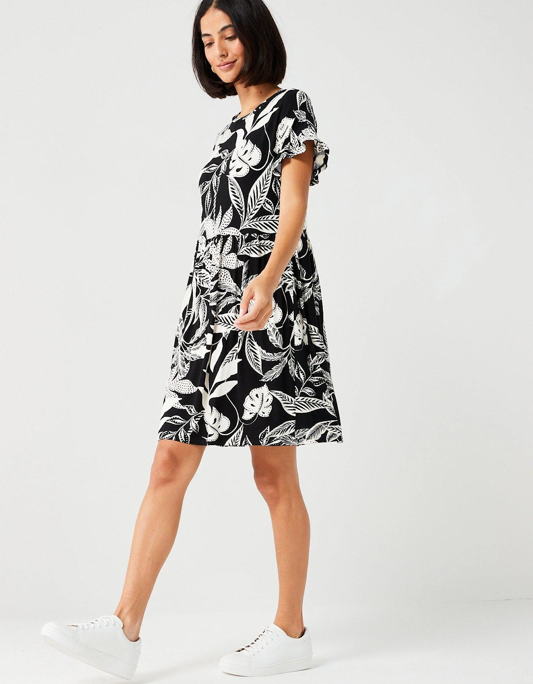 Ruffle Sleeve Mini Dress - Print, 2 of 1