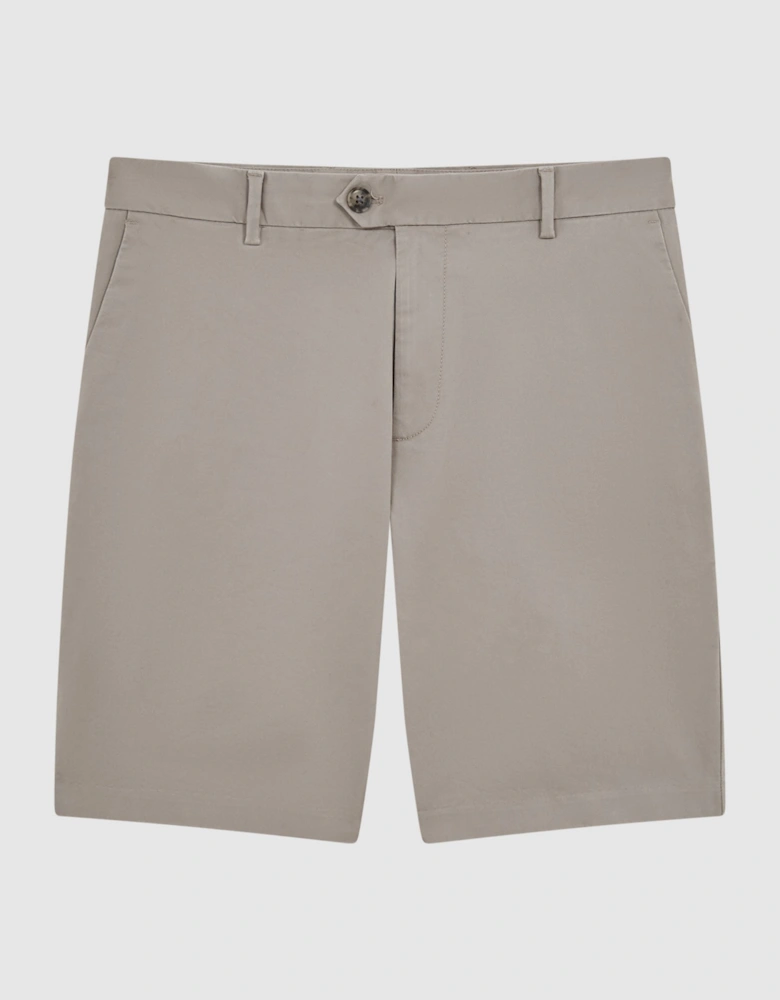 Modern Fit Cotton Blend Chino Shorts