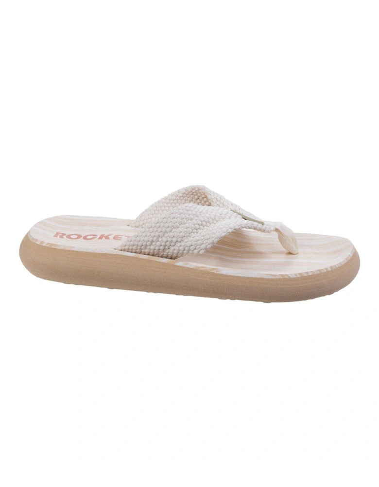 Spotlight Toe Post Webbing Sandals - Double Cream