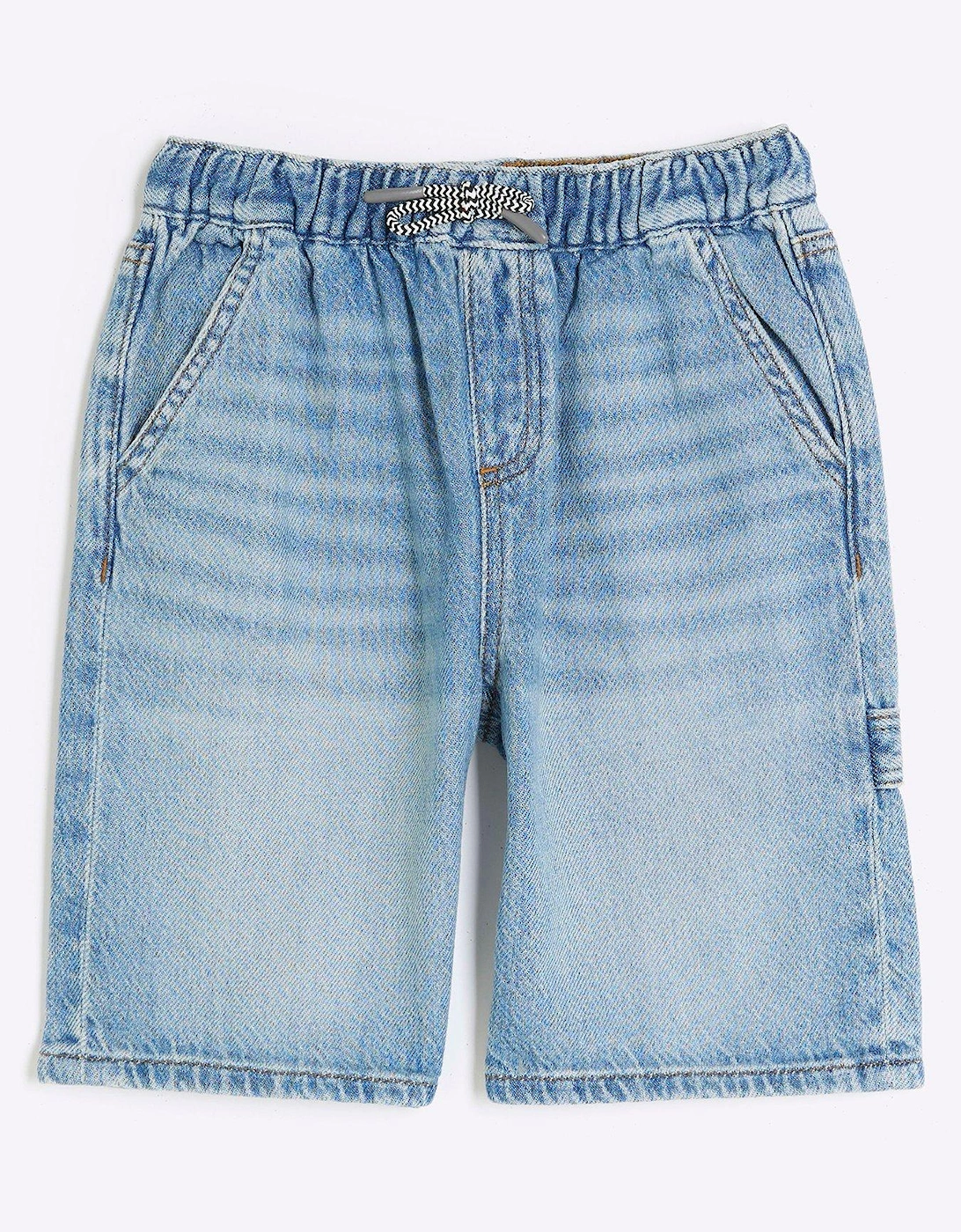 Boys Elasticated Baggy Denim Shorts - Blue, 5 of 4