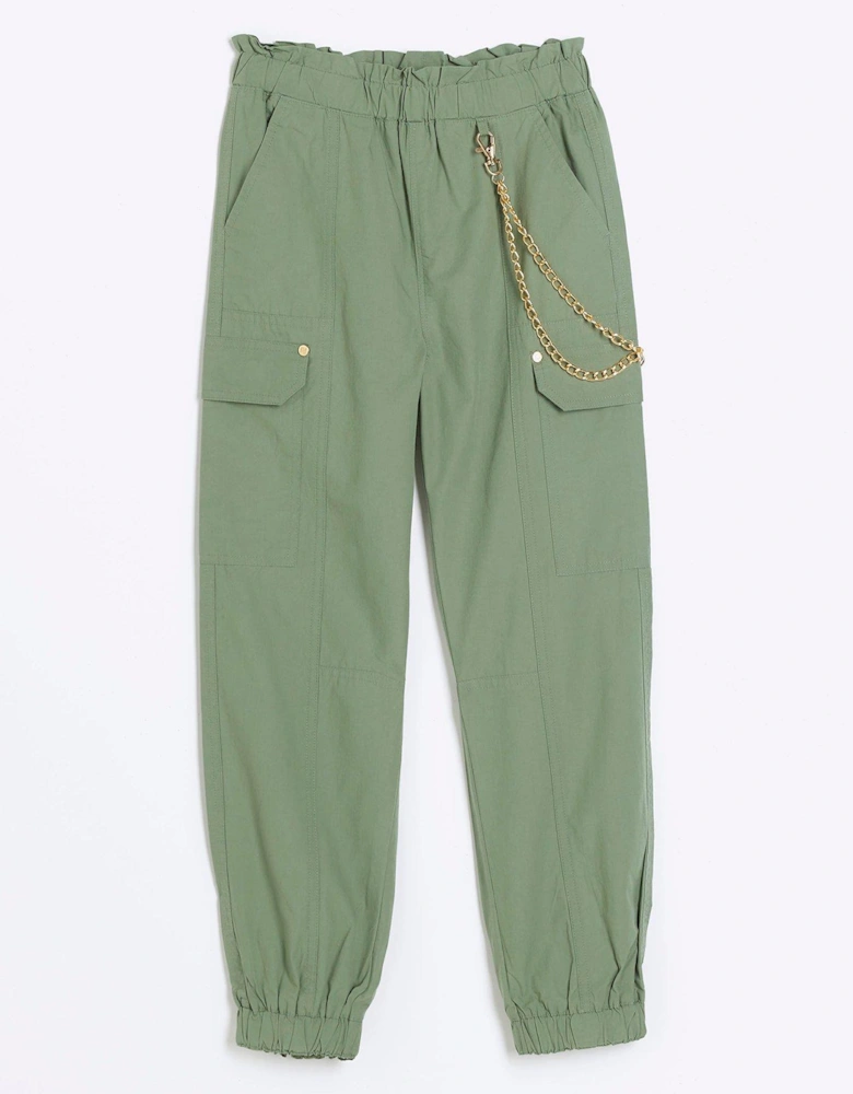 Girls papertouch Chain Cargo Trousers - Khaki