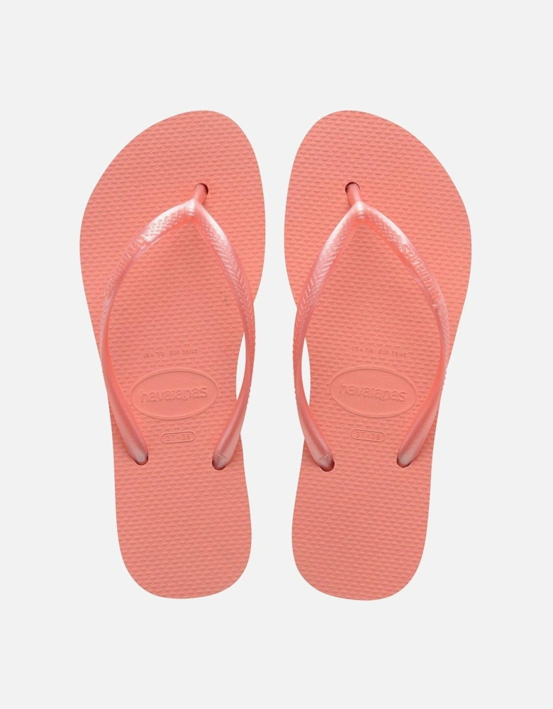 Slim Flatform Flip Flops - Peach Rose