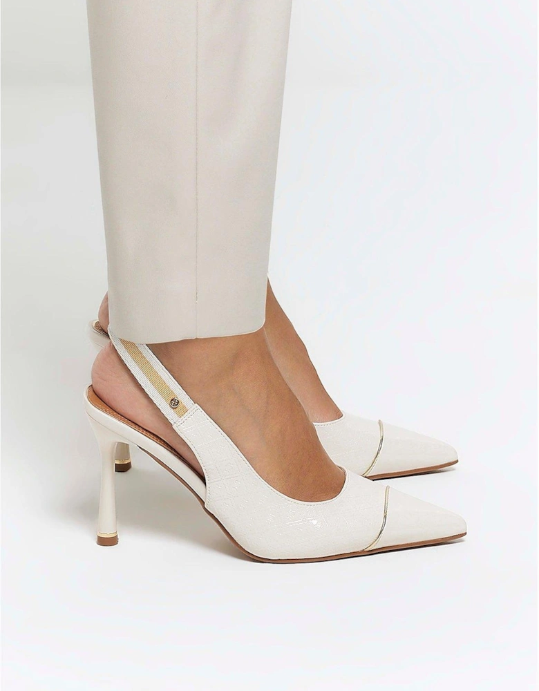 Monogram Webbing Detail Court - Cream