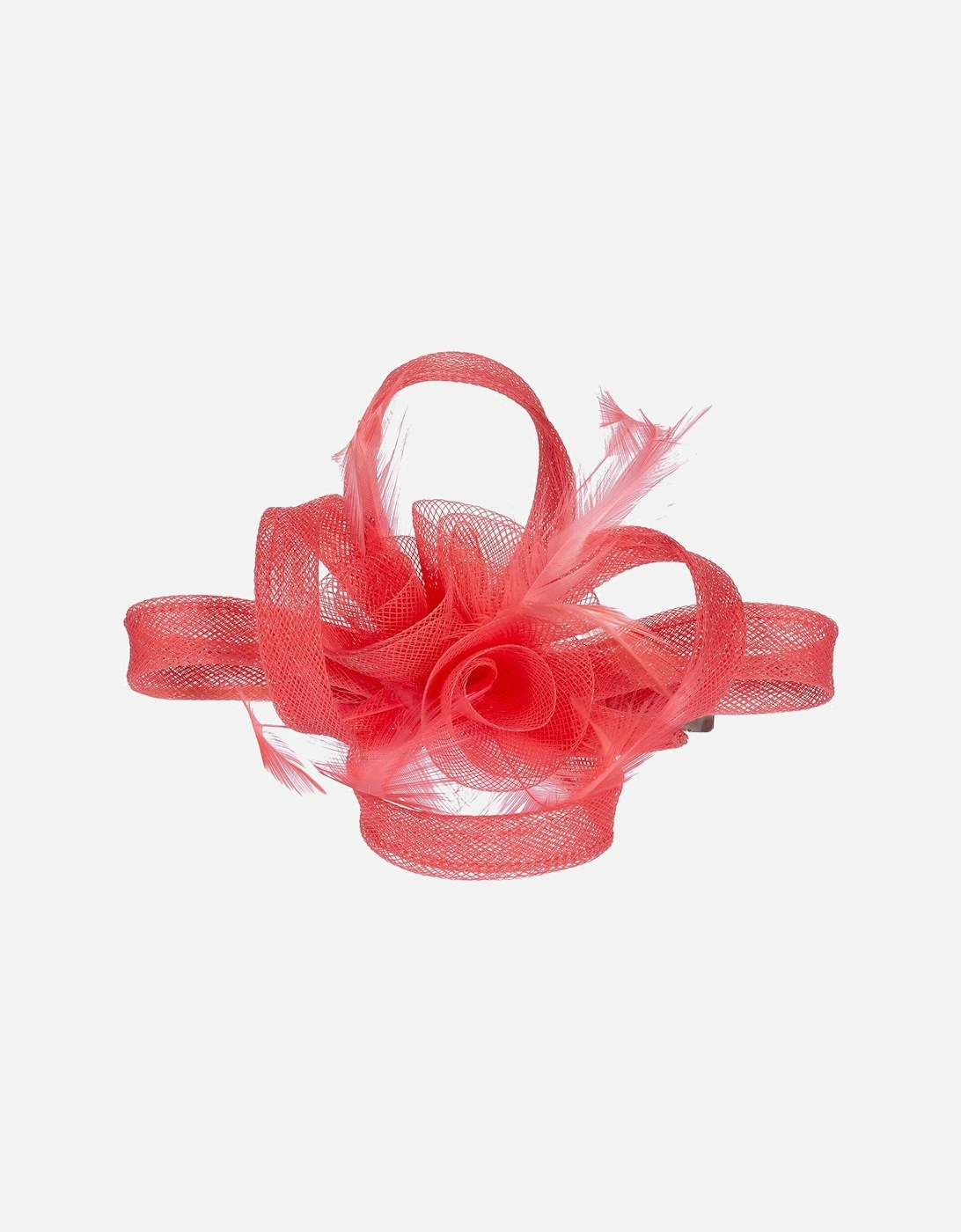 CORAL SMALL FEATHER FASCINATOR CLIP, 2 of 1