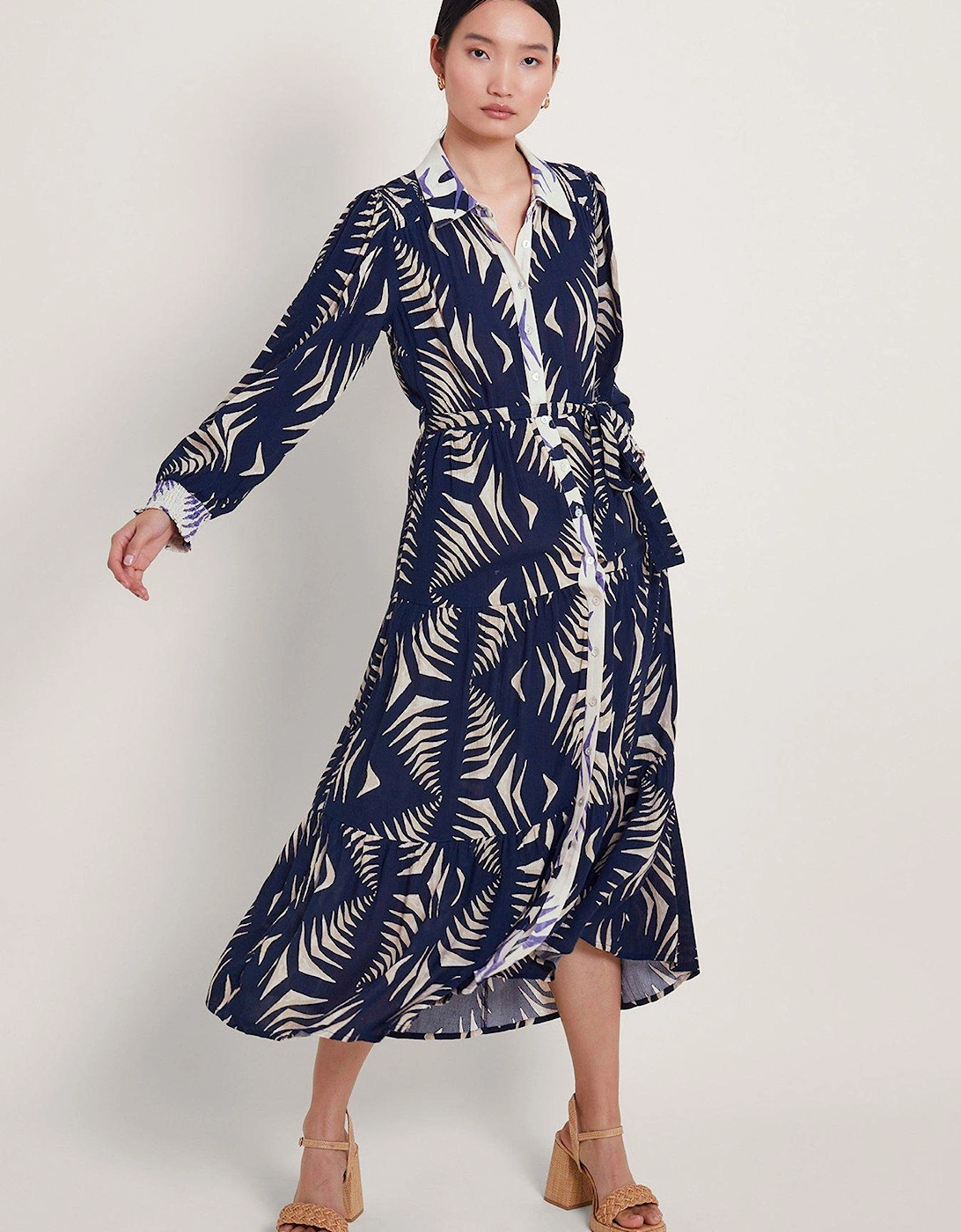 Mimi Printed Midi Shirt Dress - Blue, 2 of 1