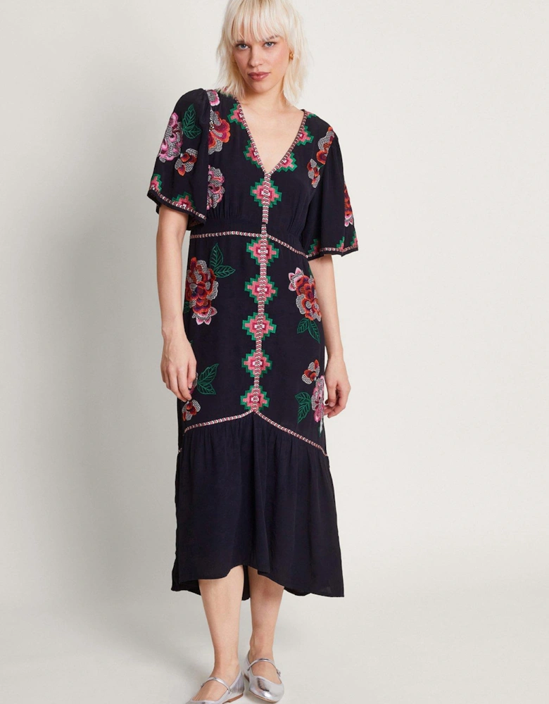 Everly Embroidered Tea Dress