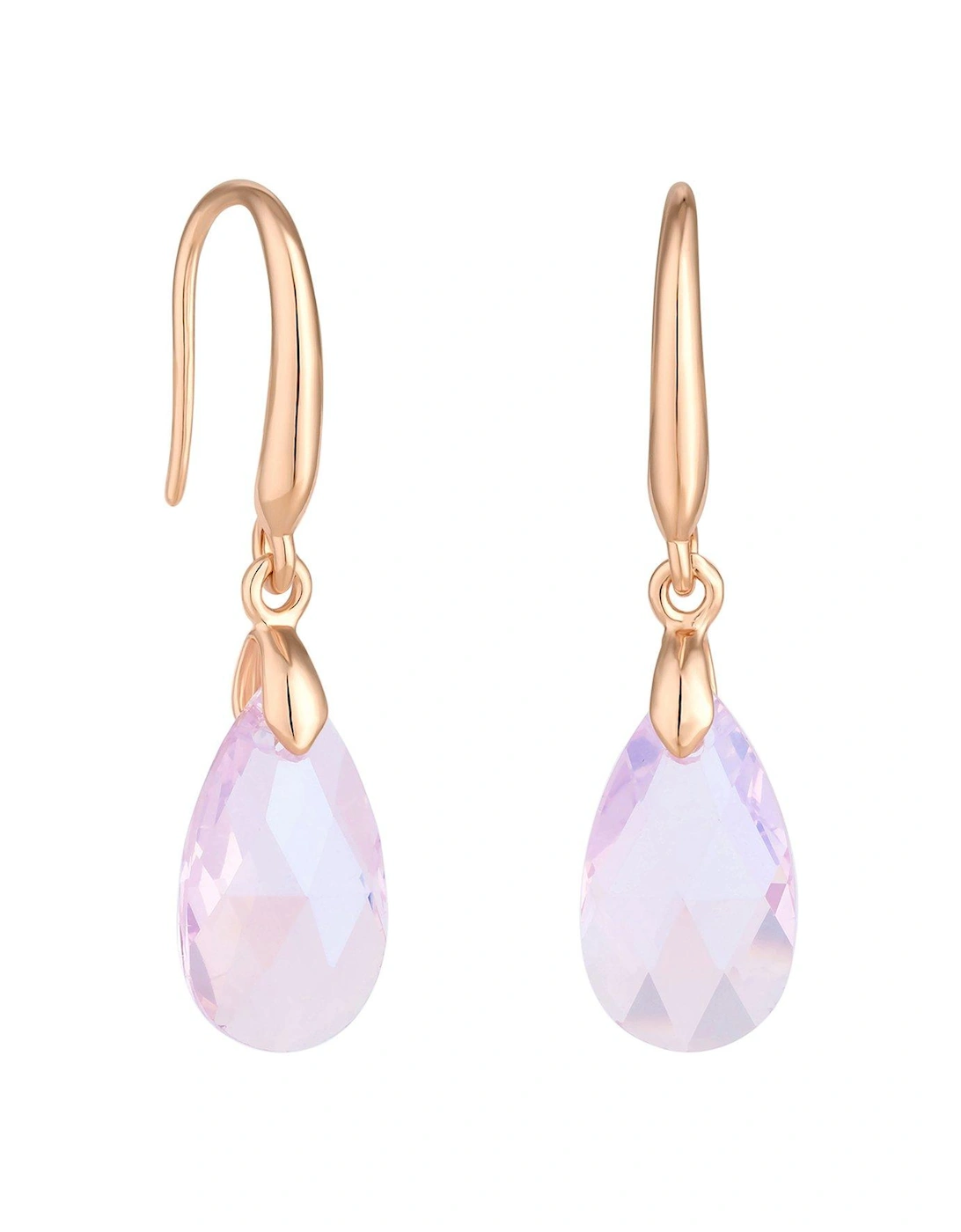 Gold Plated Pink Stone Drop Earrings, 2 of 1