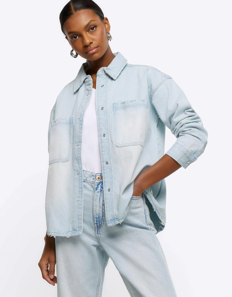 Boyfriend Fit Denim Shirt - Medium Denim