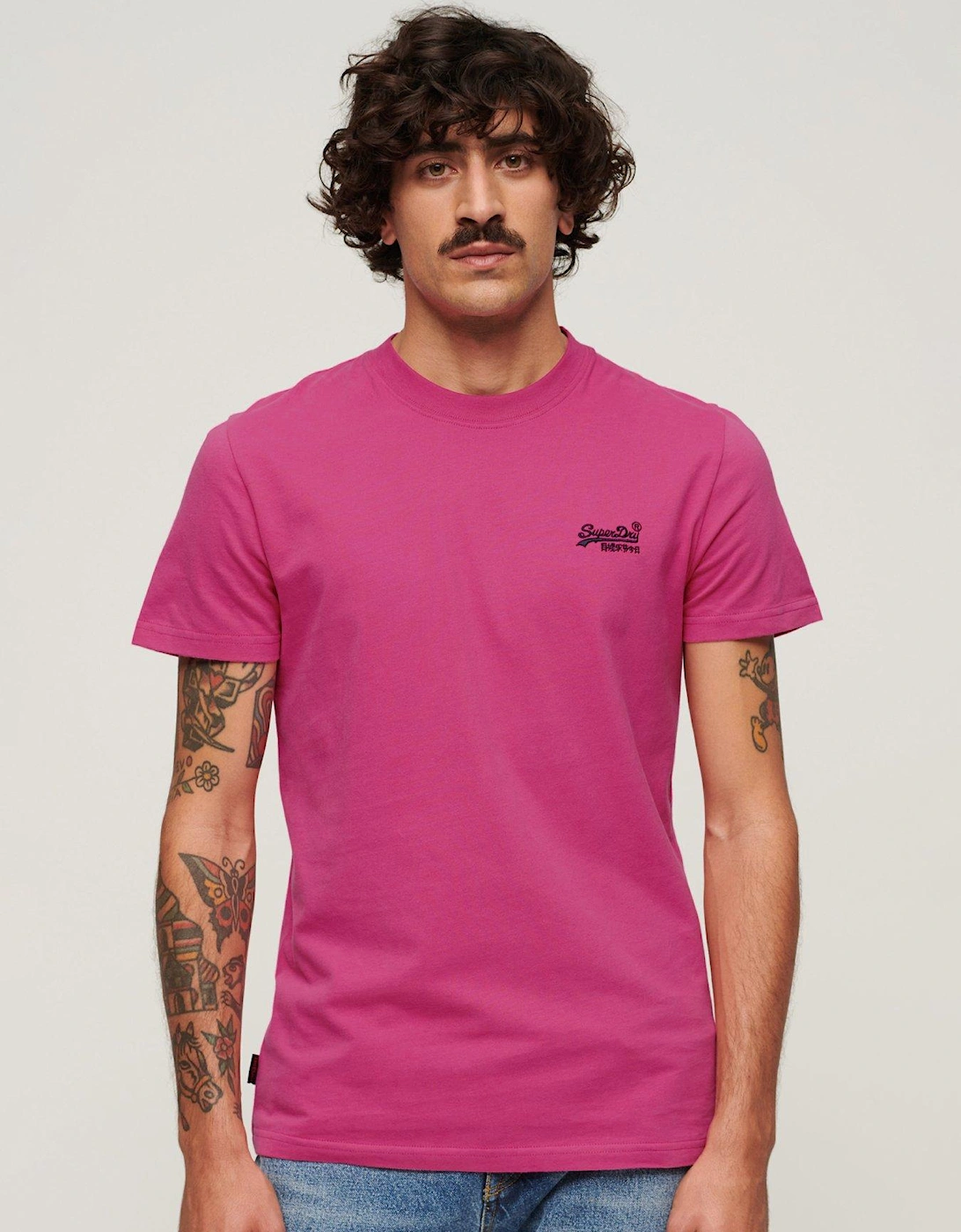 Essential Logo Embroidered T-Shirt - Bright Pink, 2 of 1